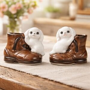 Vintage ENESCO Puppy/Boot Salt/Pepper Shakers